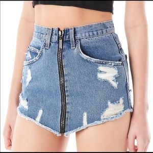 Carmar Denim Beatrice Rhinestone Zip Up Skirt